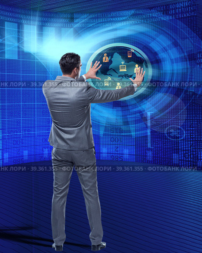 Man in stock trading business concept. Стоковое фото, фотограф Elnur / Фотобанк Лори
