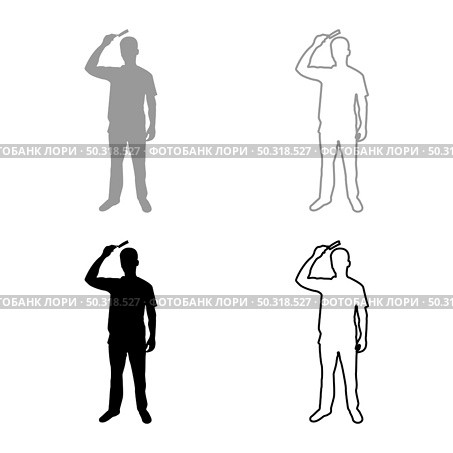 Man is combing hair use hairbrush Front view silhouette grey black color vector illustration solid outline style simple image. Man is combing hair use hairbrush Front view silhouette grey black color vector illustration solid outline style image. Стоковая иллюстрация, агентство Ingram Publishing / Фотобанк Лори