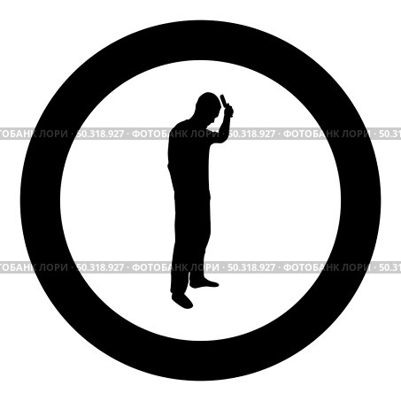 Man is combing hair use hairbrush Side view silhouette in circle round black color vector illustration solid outline style simple image. Man is combing hair use hairbrush Side view silhouette in circle round black color vector illustration solid outline style image. Стоковая иллюстрация, агентство Ingram Publishing / Фотобанк Лори