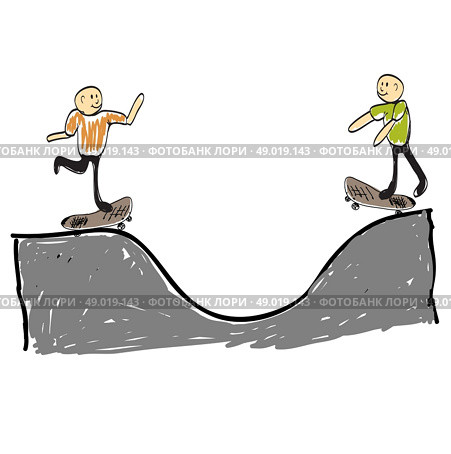 Man on skateboard. Стоковая иллюстрация, агентство Ingram Publishing / Фотобанк Лори
