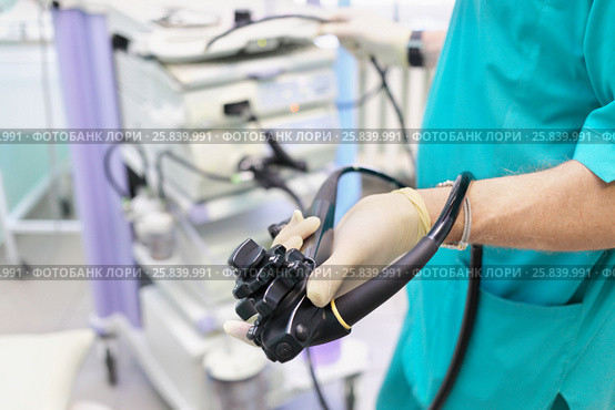 manipulator digital endoscope for diagnosis of hollow organs, colonoscopy, gastroscopy. Стоковое фото, фотограф Losevsky Pavel / Фотобанк Лори