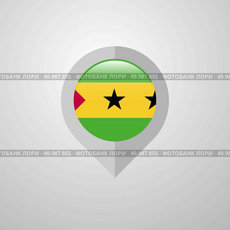 Map Navigation pointer with Sao Tome and Principe flag design vector. Стоковая иллюстрация, агентство Ingram Publishing / Фотобанк Лори