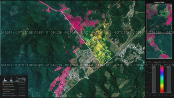 Mapping vegetation changes in tropical forest areas using satellite imagery during spring season. Стоковое AI-видео, аниматор Сергей Толмачёв / Фотобанк Лори