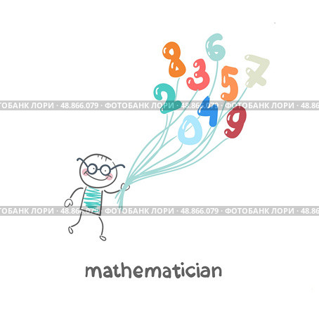 mathematician is flying on figures. Стоковая иллюстрация, агентство Ingram Publishing / Фотобанк Лори