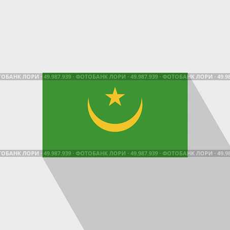 Mauritania flag Long Shadow design vector. Стоковая иллюстрация, агентство Ingram Publishing / Фотобанк Лори