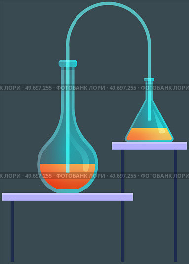 Medical structure and blood components. Flask with biomaterial components, test tube flask with substance for researchers. Liquid laboratory analysis. Chemical lab science medical research laboratory. Vector medical icon structure and blood components. Flask with biomaterial components, test tube. Стоковая иллюстрация, агентство Ingram Publishing / Фотобанк Лори