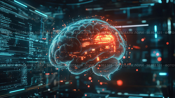 memory loading brain ai generated. Стоковое AI-изображение, AI-художник Vectorwin / Фотобанк Лори