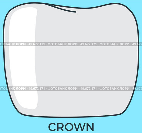 Metal-ceramic fixed prosthesis. Crown for simulating anatomical shape of tooth. Tool for installing implant for of diseased tooth replacement. Element for dental procedures and teeth treatment. Metal-ceramic fixed prosthesis. Crown for simulating anatomical shape of teeth, tooth implant. Стоковая иллюстрация, агентство Ingram Publishing / Фотобанк Лори