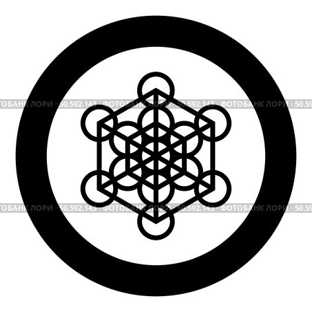 Metatron cube Sacred geometry icon in circle round black color vector illustration image solid outline style simple. Metatron cube Sacred geometry icon in circle round black color vector illustration image solid outline style. Стоковая иллюстрация, агентство Ingram Publishing / Фотобанк Лори