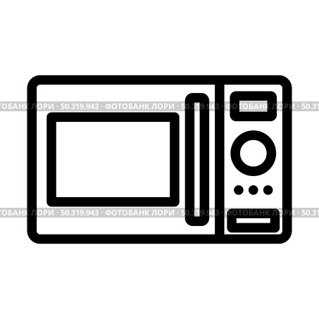 Micro Wave Oven Icon. Bold outline design with editable stroke width. Vector Illustration. Стоковая иллюстрация, агентство Ingram Publishing / Фотобанк Лори