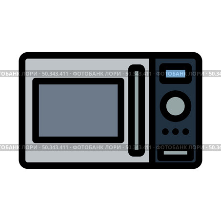 Micro Wave Oven Icon. Editable Bold Outline With Color Fill Design. Vector Illustration. Стоковая иллюстрация, агентство Ingram Publishing / Фотобанк Лори