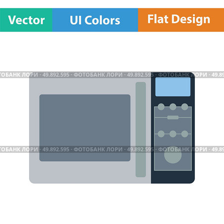 Micro wave oven icon. Flat design. Vector illustration. Стоковая иллюстрация, агентство Ingram Publishing / Фотобанк Лори
