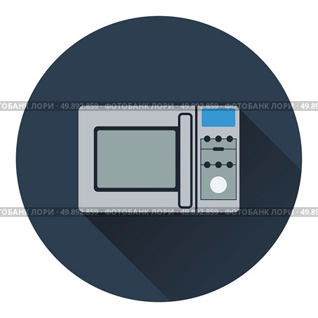 Micro wave oven icon. Flat design. Vector illustration. Стоковая иллюстрация, агентство Ingram Publishing / Фотобанк Лори