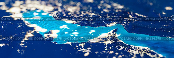 Middle East tilt shift panorama. Elements of this image furnished by NASA. 3d rendering. Middle East tilt shift panorama. Стоковое фото, агентство Ingram Publishing / Фотобанк Лори
