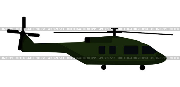 Military helicopter icon. Transport army chopper in camouflage color vector illustration isolated on white background. Modern armament of army air forces. For military concepts, infographics design. Military Helicopter Flat Style Vector Icon. Стоковая иллюстрация, агентство Ingram Publishing / Фотобанк Лори