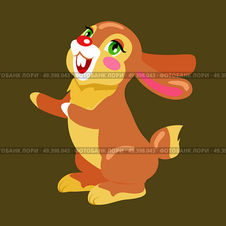 Milk chocolate bunny with paws up isolated on background. Vector illustration of sweet gifts on easter. Nice sweetness in form of holiday mascot. Festive emblem of hare animal in cartoon style. Milk Chocolate Bunny Sweetness Holiday Mascot. Стоковая иллюстрация, агентство Ingram Publishing / Фотобанк Лори