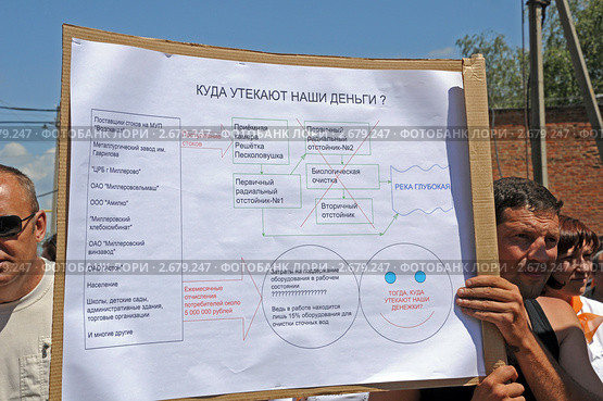 Миллерово. Митинг в защиту экологии и против бездействия администрации города, против неисправных муниципальных очистных сооружений (2011 год). Редакционное фото, фотограф Олег Пчелов / Фотобанк Лори