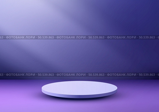 Minimal 3D soft blue podium stand placed on a captivating blue background. Stylish showcase for your creations. Perfect for fashion, marketing, or retail presentations, this trendy vector illustration adds a touch of luxury to your visual designs. Стоковая иллюстрация, агентство Ingram Publishing / Фотобанк Лори