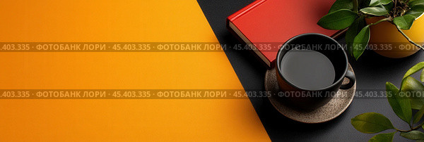 Минималистская квартира с кофе и книгой для размышлений о месяце афроамериканской истории. Стоковое AI-изображение, AI-художник ФотоИнтеллект / Фотобанк Лори