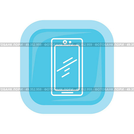 Mobile Phone Icon Isolated. Cellphone Communicator. Mobile phone icon isolated on white. Cellphone communicator. Communication device. For mobile appliances, web design, buttons. Telephone or smartphone symbol. Flat style design. Vector illustration. Стоковая иллюстрация, агентство Ingram Publishing / Фотобанк Лори