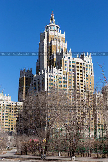 Modern beautiful houses in the center of the capital Astana. The Republic of Kazakhstan (2024 год). Стоковое фото, фотограф Евгений Ткачёв / Фотобанк Лори