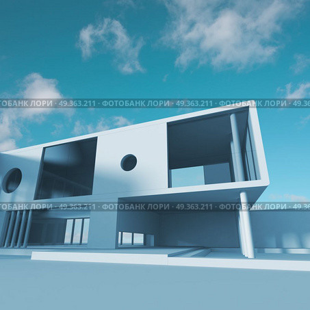 Modern building structure 3d rendering. Modern building structure. Building design and 3d rendering model my own. Modern building structure 3d rendering. Стоковое фото, агентство Ingram Publishing / Фотобанк Лори