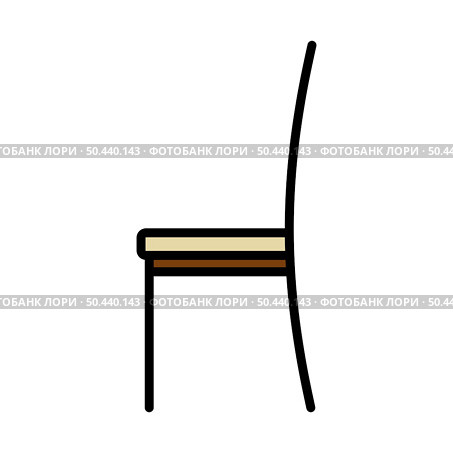 Modern Chair Icon. Editable Bold Outline With Color Fill Design. Vector Illustration. Стоковая иллюстрация, агентство Ingram Publishing / Фотобанк Лори