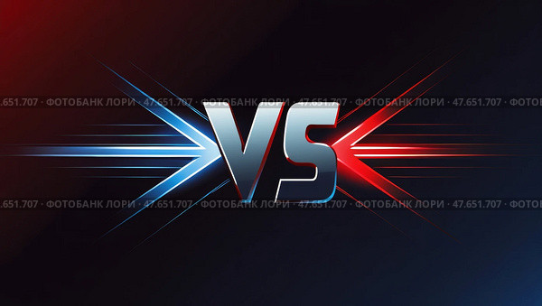 Modern competition graphic with vs letters. Стоковое AI-изображение, AI-художник Андрей Бакусов / Фотобанк Лори