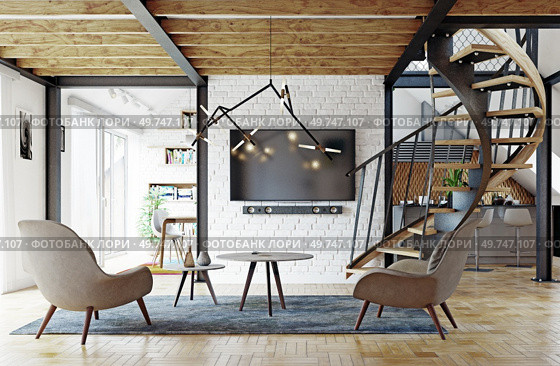 modern home interior. 3d rendering design concept. modern home interior. Стоковое фото, агентство Ingram Publishing / Фотобанк Лори