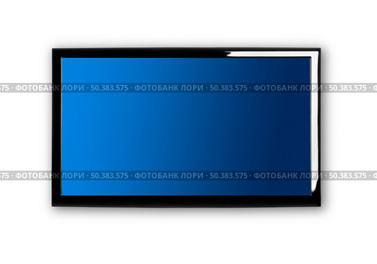 Modern lcd TV on a white wall. Стоковое фото, агентство Ingram Publishing / Фотобанк Лори