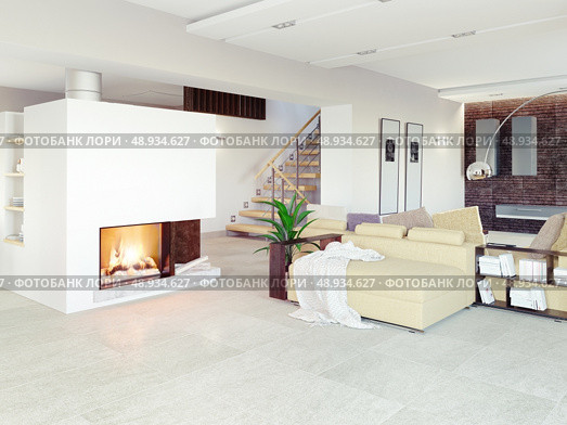 modern living room interior (CG concept) Стоковое фото, агентство Ingram Publishing / Фотобанк Лори