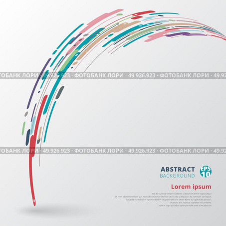 Modern style abstract with composition made of various motion lines curve rounded perspective shapes colorful. Vector illustration. Стоковая иллюстрация, агентство Ingram Publishing / Фотобанк Лори