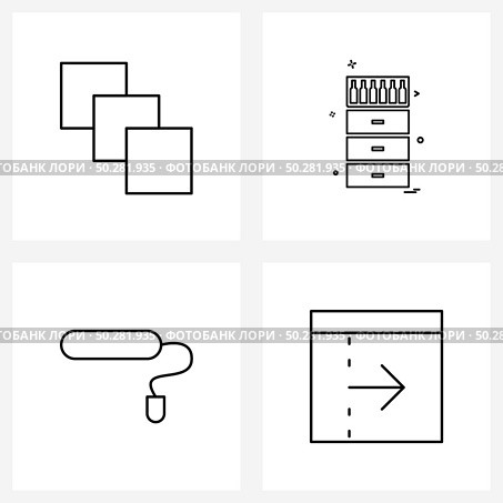 Modern Vector Line Illustration of 4 Simple Line Icons of control, hardware, bottle, home, browser Vector Illustration. Стоковая иллюстрация, агентство Ingram Publishing / Фотобанк Лори