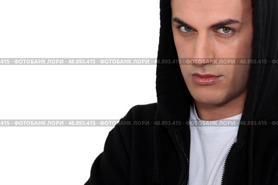 Moody man in hoodie. Стоковое фото, агентство Ingram Publishing / Фотобанк Лори