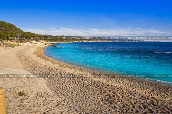 Morro de Gos beach in El Perello of Tarragona at Costa Dorada Catalonia. Стоковое фото, агентство Ingram Publishing / Фотобанк Лори