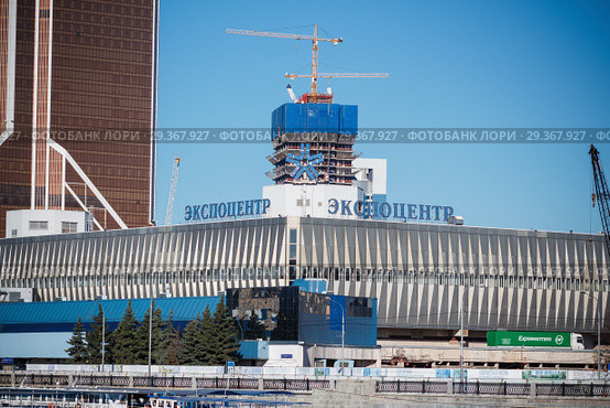 MOSCOW, RUSSIA - May 4, 2017: Exhibition complex "Expocenter" on Krasnaya Presnya. Редакционное фото, фотограф Николай Чутчиков / Фотобанк Лори