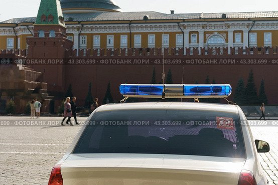 Moscow, Russia - September 22, 2020: Red Square view. Police car. Редакционное фото, фотограф YuryKara / Фотобанк Лори