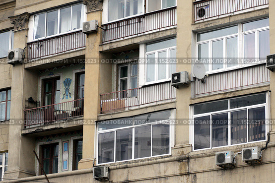 Московские балконы. Проспект Мира (2009 год). Редакционное фото, фотограф Ярослав Каминский / Фотобанк Лори