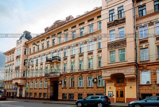Москва. Доходный дом М.А. Мальцева, Новая Басманная улица, 28 (2021 год). Редакционное фото, фотограф Галина Савина / Фотобанк Лори