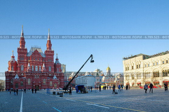 Москва. Киносъемка Красной площади (2014 год). Редакционное фото, фотограф Елена Коромыслова / Фотобанк Лори