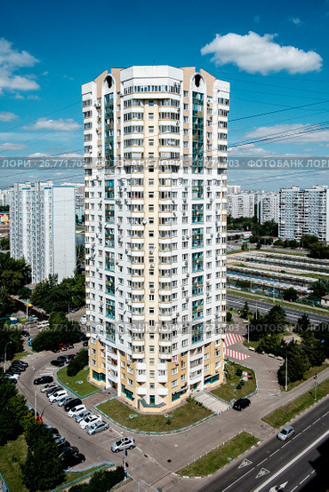 Москва, улица Ключевая, 20 современный многоэтажный жилой дом (2017 год). Стоковое фото, фотограф glokaya_kuzdra / Фотобанк Лори