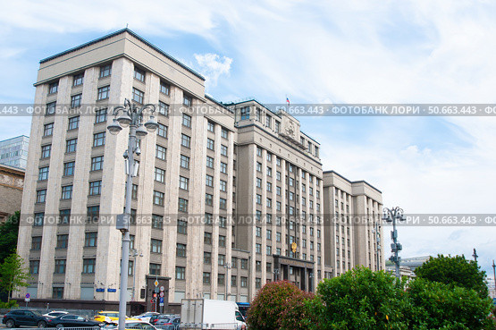 Москва. Здание Госдумы (здание Совета труда и обороны, здание Госплана) Редакционное фото, фотограф Татьяна Шикова / Фотобанк Лори