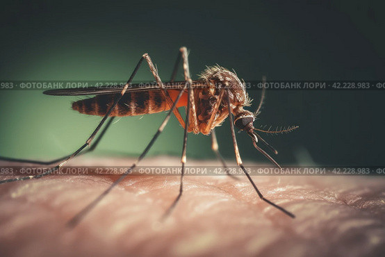 Mosquito skin bite. Generate Ai. Стоковое AI-изображение, AI-художник Иван Рябоконь / Фотобанк Лори