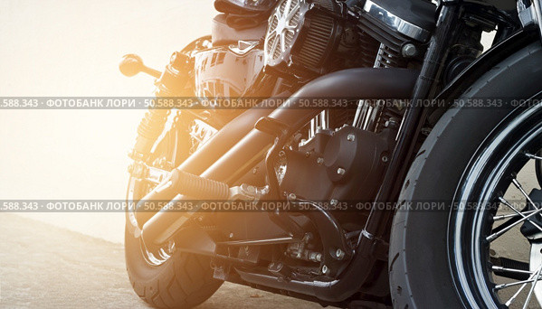 motorcycles parking on the street . Стоковое фото, агентство Ingram Publishing / Фотобанк Лори