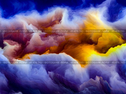 Mountains of Never. Impossible Planet series. Graphic composition of vibrant flow of hues and gradients  for subject of art, creativity and design. Стоковое фото, агентство Ingram Publishing / Фотобанк Лори
