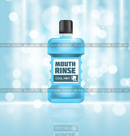 Mouth Rinse Design Cosmetics Product  Template for Ads or Magazine Background. 3D Realistic Vector Iillustration. EPS10. Mouth Rinse Design Cosmetics Product  Template for Ads or Magazi. Стоковая иллюстрация, агентство Ingram Publishing / Фотобанк Лори