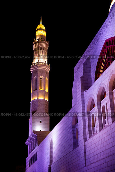 Muhammed Al Ameen Mosque at night. Muscat. Sultanate of Oman (2024 год). Стоковое фото, фотограф Евгений Ткачёв / Фотобанк Лори