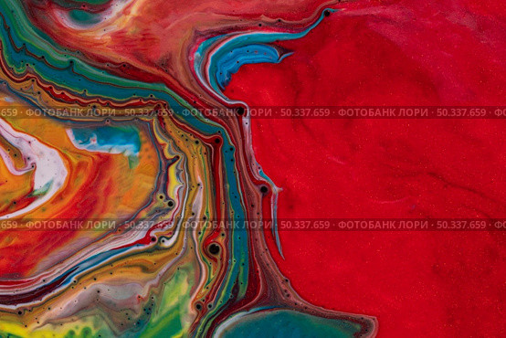 multicolour colourful background acrylic pouring. Стоковое фото, агентство Ingram Publishing / Фотобанк Лори