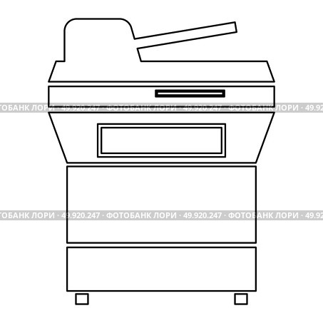 Multifunction printer or automatic copier icon . Стоковая иллюстрация, агентство Ingram Publishing / Фотобанк Лори