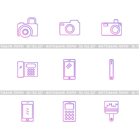 multimedia , user interface , camera , technology , play , pause , camcoder , video , click , capture , image , photography , photograph , icon, vector, design,  flat,  collection, style, creative,  icons. Стоковая иллюстрация, агентство Ingram Publishing / Фотобанк Лори